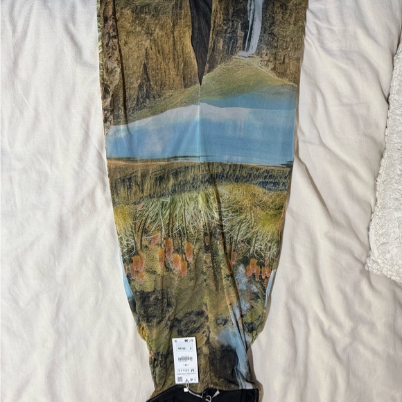 Strapless Scenic Print Maxi Dress ZARA NEW - Picture 2 of 3